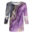 thumbnail image 6 of Jsaierl Womens 3/4 Sleeve Tops Plus Size Round Neck Shirts Trendy Graphic Ladies Blouses Flowy Holiday Tunic Top S-5XL, 6 of 6