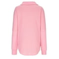 thumbnail image 5 of QQAMB Womens Waffle Knit Shacket Jacket Casual Long Sleeve Button Down Shirts Dressy Blouses Tops Pink 2XL, 5 of 6