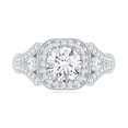 thumbnail image 4 of Rosec Jewels Certified Lab Created Diamond Art Deco Engagement Ring for Women (EF-VS Quality), 14K White Gold, US 9.00, 4 of 8