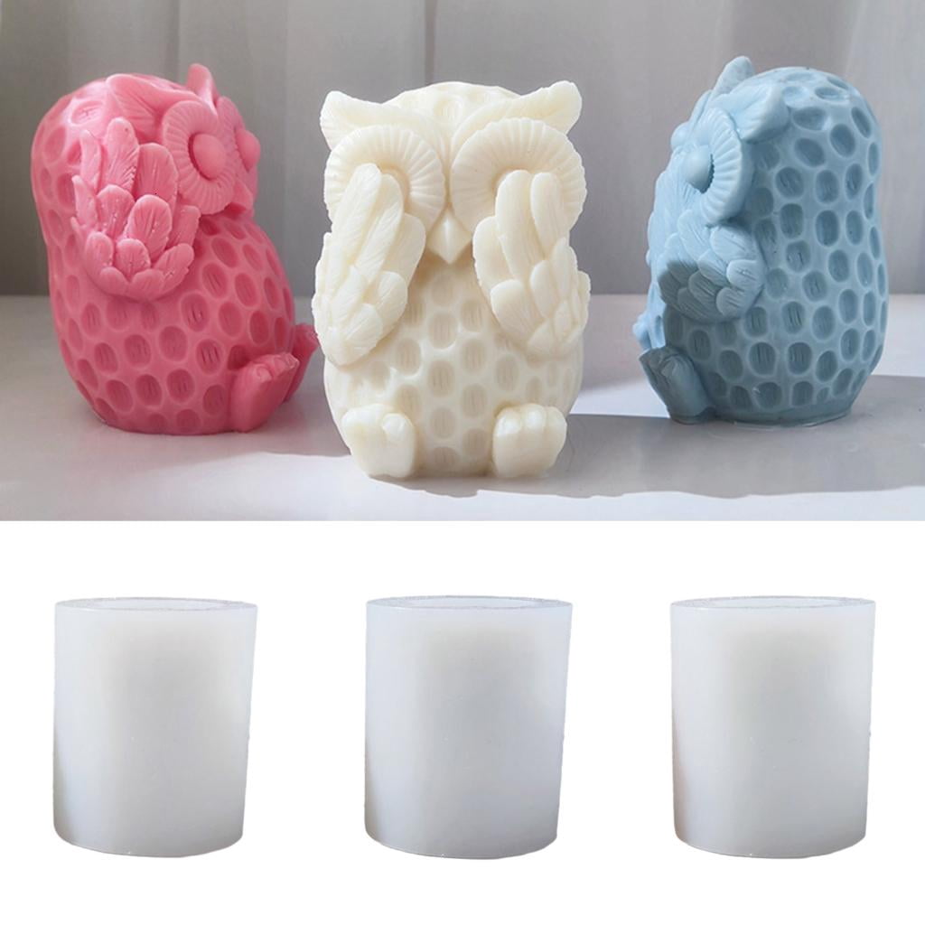 Osdhezcn Animal Candle Mold Owl Silicone Mold for Making Aromatherapy Resin Molds Wax Soap Epoxy Mold DIY Craft Baking Mold