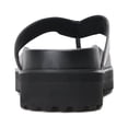 thumbnail image 2 of CMR CHAMARIPA Black Leather Elevator Sandals Comfort High Heel Flip Flop Sandals 6 CM / 2.36 Inches, 2 of 5