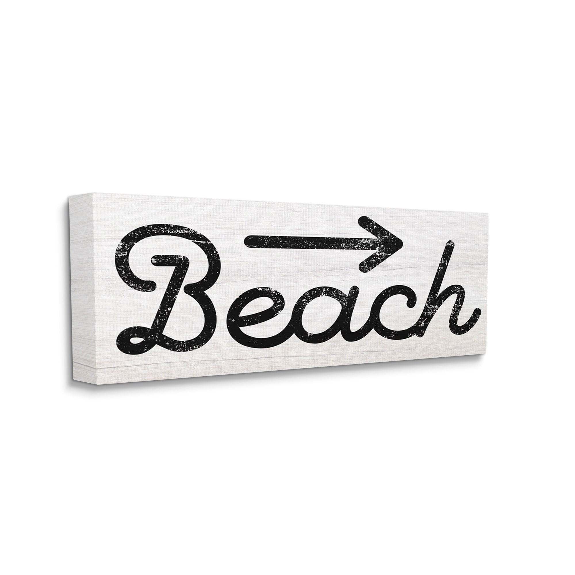 Stupell Industries Weathered Beach Direction Sign Rustic Arrow Symbol Graphic Art Gallery Wrapped Canvas Print Wall Art, Design by Daphne Polselli