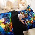 thumbnail image 5 of Homewish Colorful Nature Tree 7-Piece King Bedding,Night Starry Sky King Bed in a Bag,Navy,Black Reversible, 5 of 8