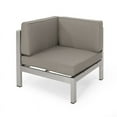 thumbnail image 3 of Noble House La Vista 5 Seater V-Shape Sectional Sofa Set Khaki Silver/Light Gray, 3 of 20
