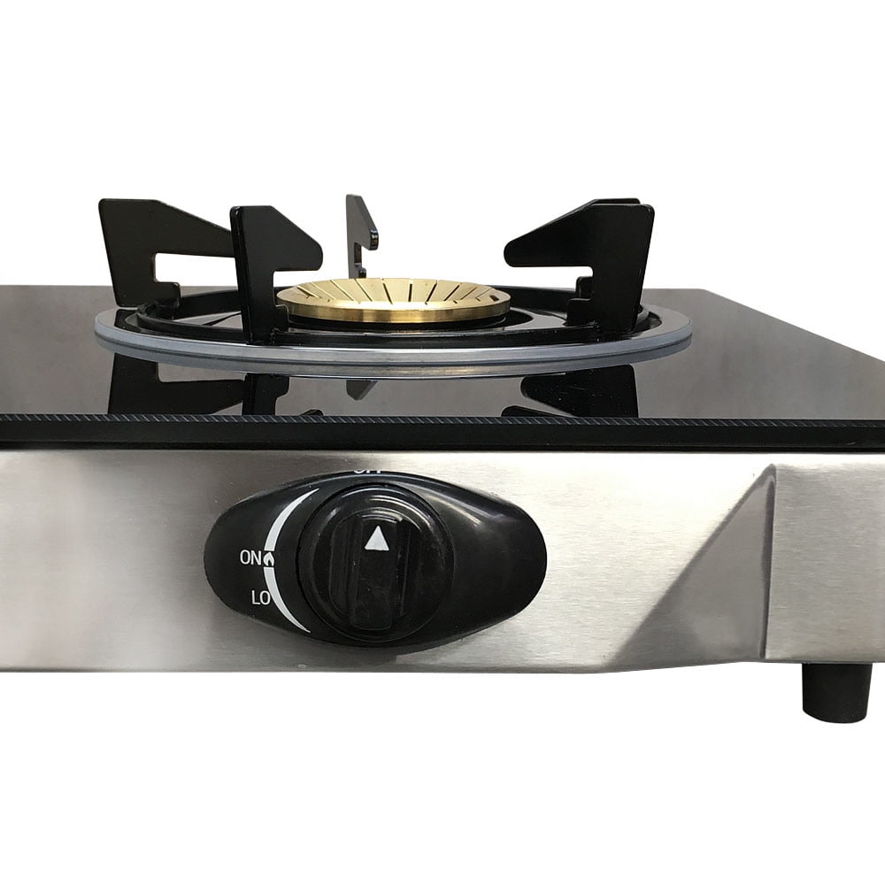 Portable 28" Glass Top Propane Double Stove Dual Gas 2 Burner 20,000 BTU/h