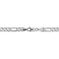 thumbnail image 3 of Real 14kt White Gold 6mm Flat Figaro Chain Chain Bracelet; 8 inch; Lobster Clasp; for Adults and Teens; for Women and Men, 3 of 4