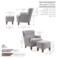 thumbnail image 4 of Porthos Home Indra Accent Chair & Ottoman Set, Fabric, Wooden Legs, 4 of 5