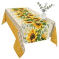 thumbnail image 2 of Sunflower Yellow Table Cloth Waterproof Tablecloths, Retro Southwest Country Plant Leaf Floral Tablecloth Dining Table Cover for Kitchen Party Tabletop Outdoor, Rectangle Tablecloth 54x108 Inch, 2 of 9