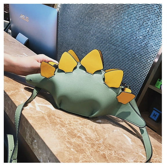 GOOHOCHY Women 3D Dinosaur Animal Style Shoulder Handbag Zipper Crossbody Purse Messenger Bag(Green)
