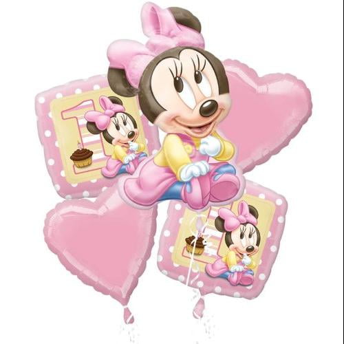 Minnie Mouse 5pc Bouquet Birthday Party Foil Balloons Decorations