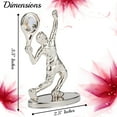 thumbnail image 3 of Matashi  Silver Plated Tennis Player Figurine Embellished w Crystals, Gift for Sports Fan, Desk Accessories, Trophy, Office Décor, 3 of 5