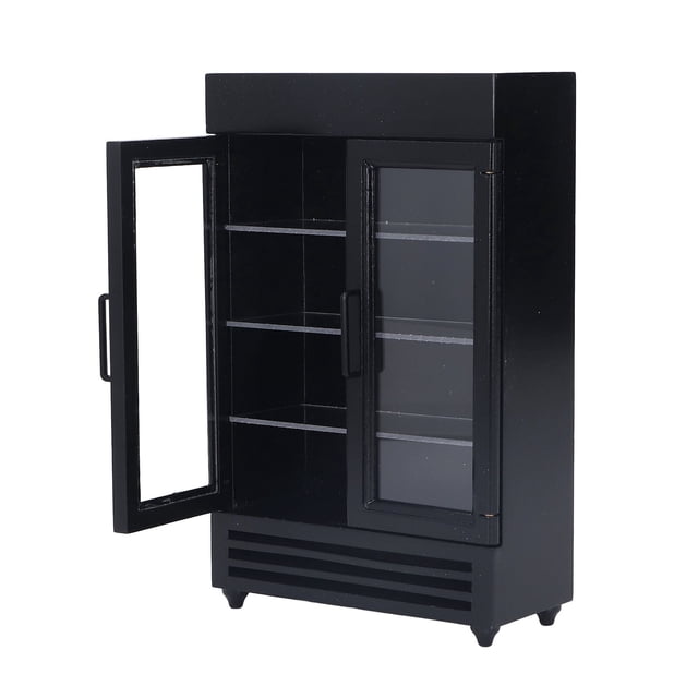 Refrigerador De Casa De Muñecas De Madera, Congelador De Casa De Muñecas Fácil De Almacenar Mantiene La Atención Simulación De Puerta Doble Para Casa De Muñecas 1:12