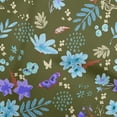 thumbnail image 1 of oneOone Polyester Spandex Dark Olive Green Fabric Floral Craft Projects Decor Fabric Printed By The Yard 56 Inch Wide, 1 of 4