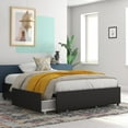 thumbnail image 4 of RealRooms Alden Platform Bed with Storage Drawers, Full, Black Faux Leather, 4 of 10