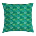 thumbnail image 1 of Alligator Throw Pillow Cushion Cover, Exotic Crocodile Snakeskin Abstract Pattern Graphic Animal Print, Decorative Square Accent Pillow Case, 20 X 20 Inches, Teal Sea Green and Black, by Ambesonne, 1 of 2