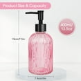 thumbnail image 4 of 1pc 13.5 oz Glass Soap Dispenser, Manual Press Hand Soap Dispenser Bottle, Skin & Body Wash Storage Bottle, Reusable, Pink, 4 of 13