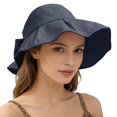 thumbnail image 5 of Helii Women Crownless Open Top Sun Hat Wide Brim UV Protection Ponytail Hat with Adjustable Bowknot Drawstring, Foldable Packable Floppy Beach Visor Cap Black,One Size, 5 of 5