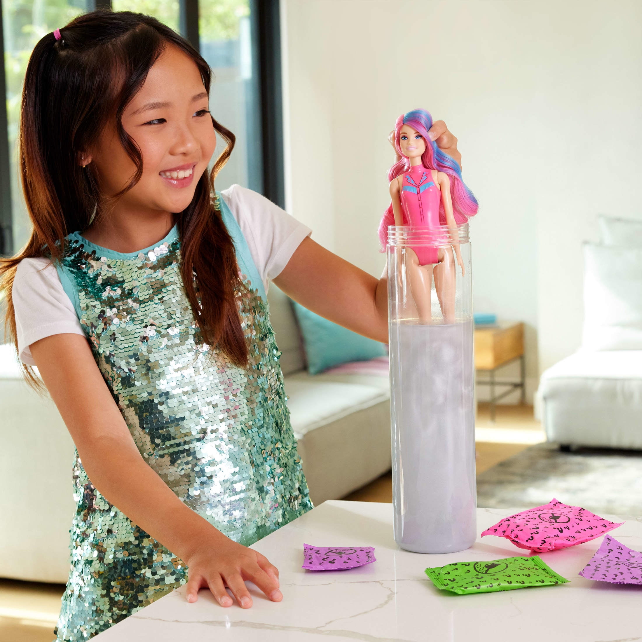Barbie Color Reveal Disco Star Series Fashion Doll & Accessories with 6 Surprises (Styles May Vary)
