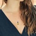 thumbnail image 3 of Gem Stone King 925 Sterling Silver Yellow Citrine and Blue Created Sapphire Pendant Necklace for Women (4.60 Cttw, Gemstone November Birthstone, Cushion 10MM, Round 6MM), 3 of 4