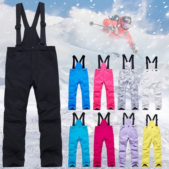 Blekii Toddler Insulated Snowsuit Winter, Toddler Insulated Snowsuit, Winter Ski Cargo Pants for Girls Boys, Water-Resistant Outdoor Wear Ski Cargo Pants Girls Boys Skiing, Snow Play, Winter