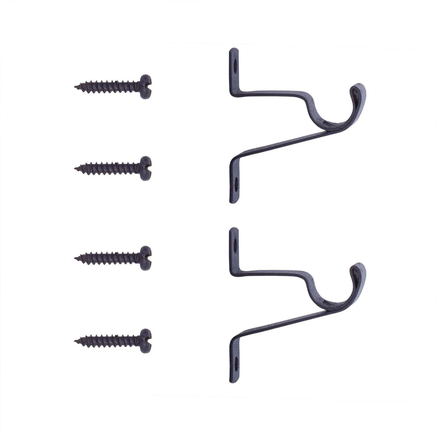 Mainstays Tringle à rideaux café, 28 à 48 po - noire 1,11 cm Diamètre, Noir