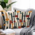 thumbnail image 2 of Throw Pillow Covers 16x16 Inch Set of 2, Abstract Boho Waterproof Outdoor Pillow Covers, Vintage Multicolored Geometric Stripes Decorative Cushion Pillowcases for Couch, Sofa, Bed, Garden, Patio, 2 of 9