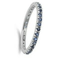 thumbnail image 4 of CHOOSE YOUR COLOR Sterling Silver Eternity Band Blue Simulated Sapphire 2mm Ring Stackable CZ Female Size 6, 4 of 4