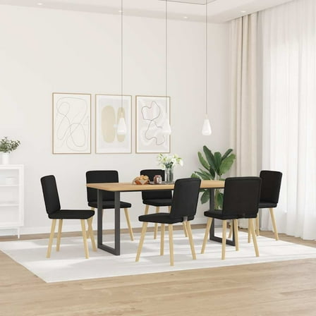 vidaXL Dining Chair Set of 6 Black