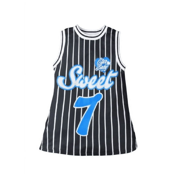 Mikrdoo Dresses Baby Girl Clothes Sport Style Stripes Number Print Sleeveless Dress Tank Dress Sweet Baby Cute Clothing