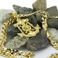 thumbnail image 2 of Mens 14k Gold Plated Brass Jesus Anchor Pendant 5mm 24" 14K Stamped Cuban Necklace Chain, 2 of 5