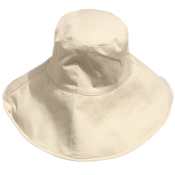 Vjnyvs Spring Summer Large Brim Fisherman Hat Women Cotton Linen Round Dome Bandage Bow Big Foldable Sun Hats Fishermen Hat