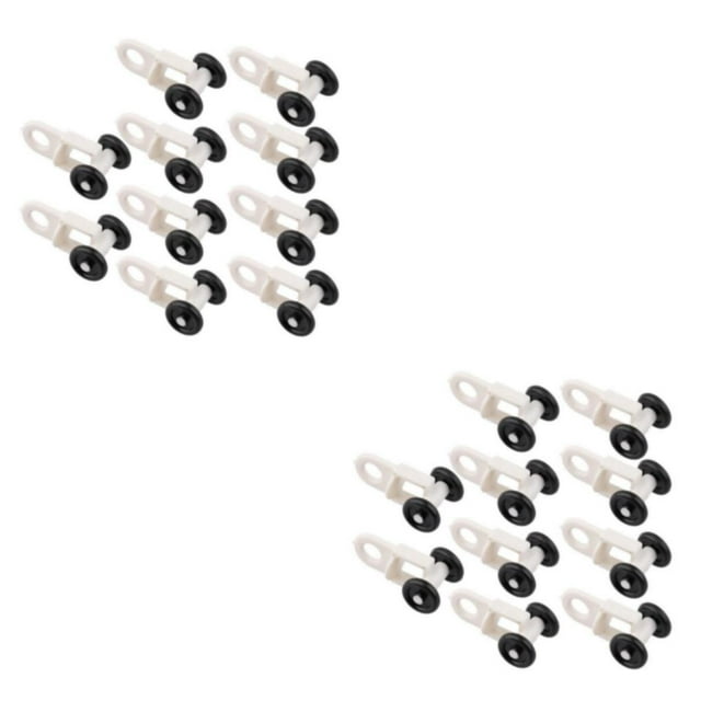 relayinert Rail de Rideau Robuste 10 Pcs Rail Coulissant Robuste Crochet de Transport Roulant Support de Plafond Solide et Durable Blanc Noir Style 5 2Ensemble