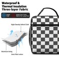 thumbnail image 4 of Black and White Checkered Pattern Insulated Lunch Bag Teens,Lunch Box for Men Women for Work,Picnic or Travel,10.2x9.5x4.3 Inches,8 Can Capacity, 4 of 6