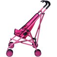thumbnail image 2 of Cochecito para muñecas Precious Toys rosa intenso y negro con rueda giratoria, 2 of 12