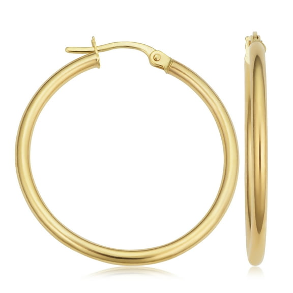 KoolJewelry 10k Yellow Gold Polished Hoop Earrings (2x20, 25, 30, 35, 45 mm)