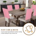 thumbnail image 3 of Pink Chair Back Cover for Dining Room Set of 6, Pure Pink Removable Kitchen Chair Slipcovers, Washable Seat Protector for Restaurant Party Banquet Wedding Décor, 3 of 9