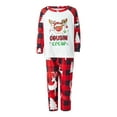 thumbnail image 4 of Christmas Pajamas for Family, Long Sleeve Reindeer Print Raglan Tops + Plaid Pants Set, 4 of 10