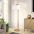 thumbnail image 2 of Henn&Hart 16" Brass Metal/Fabric Floor Lamp, 2 of 11