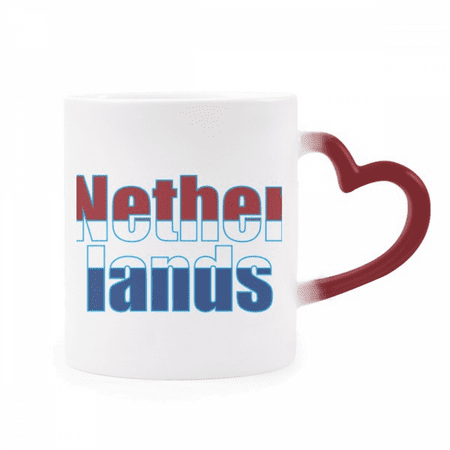 

Netherlands Country Flag Name Heat Sensitive Mug Red Color Changing Stoneware Cup