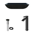thumbnail image 6 of Vigo Vgt1032 Donatello 18" Rectangular Glass Vessel Bathroom Sink - Black, 6 of 12
