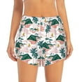 thumbnail image 2 of Xecao's Hawaii Palms for a double-layer running short for women, perfect for gym, tennis, and more, featuring a convenient pocket., 2 of 9