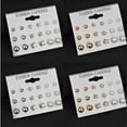 thumbnail image 3 of DaXi 18 Pairs Women Rhinestone Faux Pearl Ear Stud Earrings Set Jewelry Gift-Gold, 3 of 8