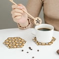 thumbnail image 3 of Leather Coasters with Heat-resistant for Drinks, Cute Love Fried Egg -标题2 Hexagon, 3 of 5