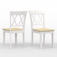 thumbnail image 5 of Glenwillow Home 3PC Dining Set - 42" Rnd Dbl Drop-Leaf Table -Wht + Wht/Nat Dbl X-Back Chairs, 5 of 10