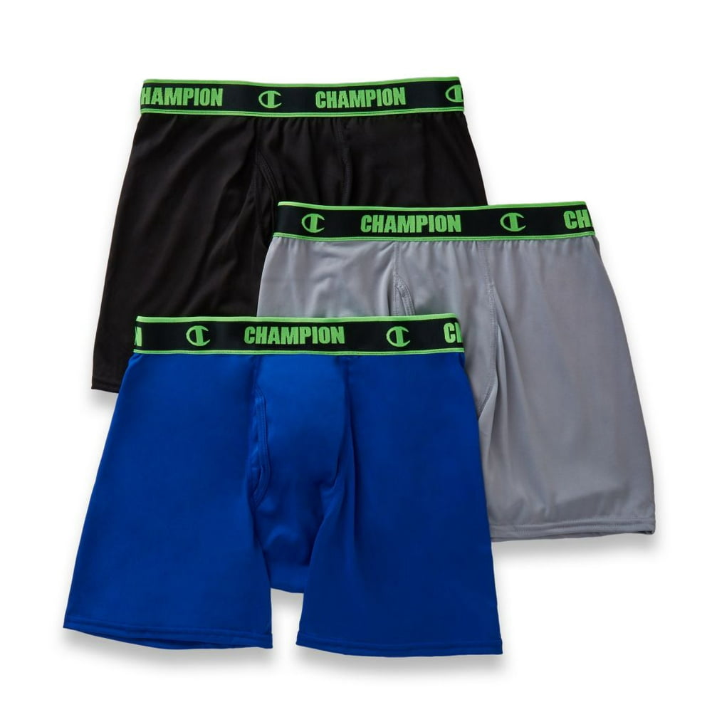 Champion Men's Champion CHAR Active Performance Boxer Briefs 3 Pack