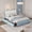 Light Blue, variant on Twin XL LED Bed Frame with Storage & Adjustable Headboard - Heavy Duty Velvet Platform Beds