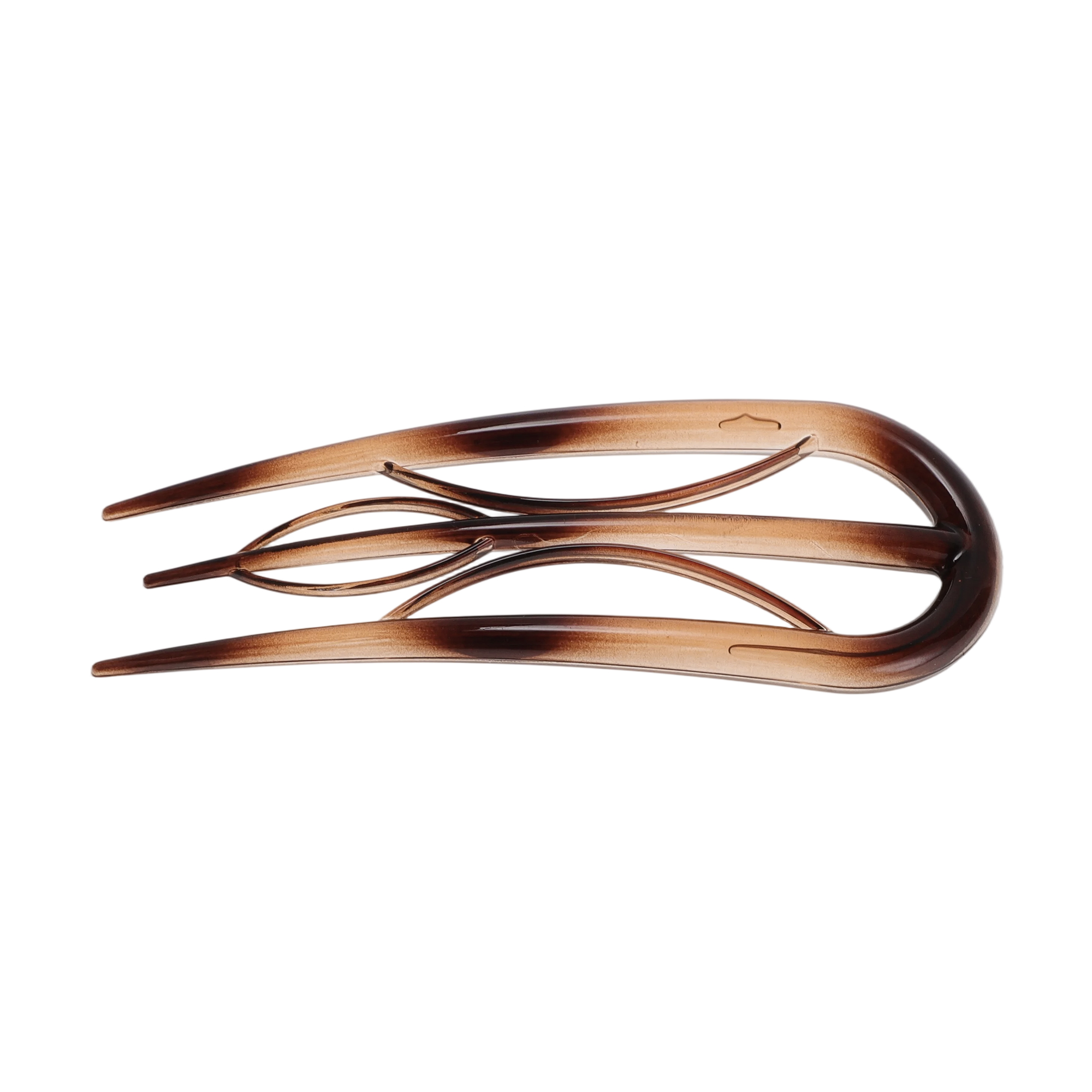 Unique Bargains U-shaped Hair Pin 3.94"x1.50" 1 Pc Glossy Brown