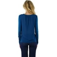 thumbnail image 2 of ToBeInStyle Women's L.S. Knit With Sheering Back Neck Detail - Teal - Small, 2 of 6