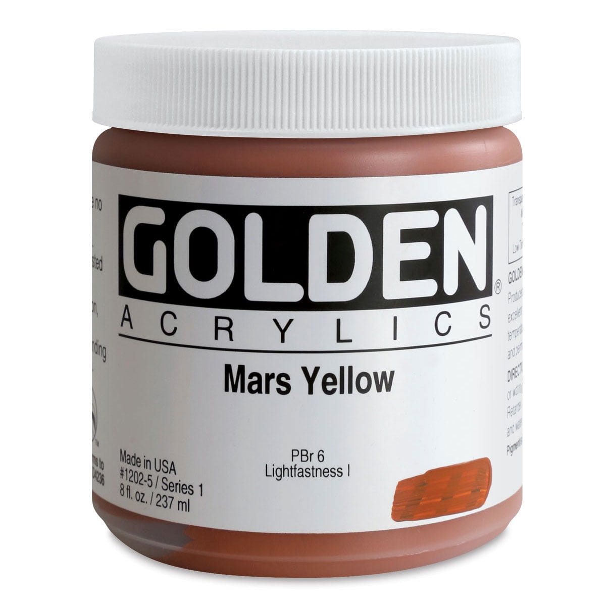 Golden Heavy Body Artist Acrylic, 8 oz, Mars Yellow