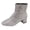 Silver, variant on Women's Sequin Glitter Ankle Boots Chunky Low Block Heels Sparkly Booties Wedding Bridal Party Dress Dance Shoes Mid Heels Side Zipper Booties Black 6